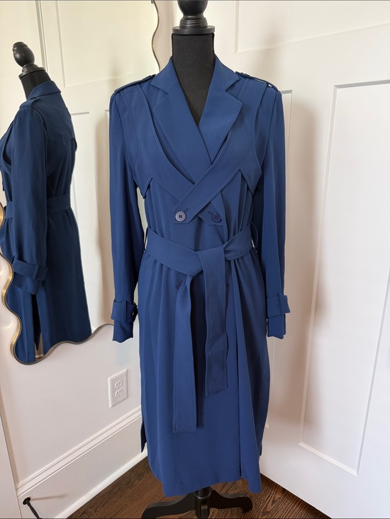 Adolfo Dominguez Dresses & Skirts - Adolfo Dominguez Navy Blue Long Sleeve Wrap Trench Dress